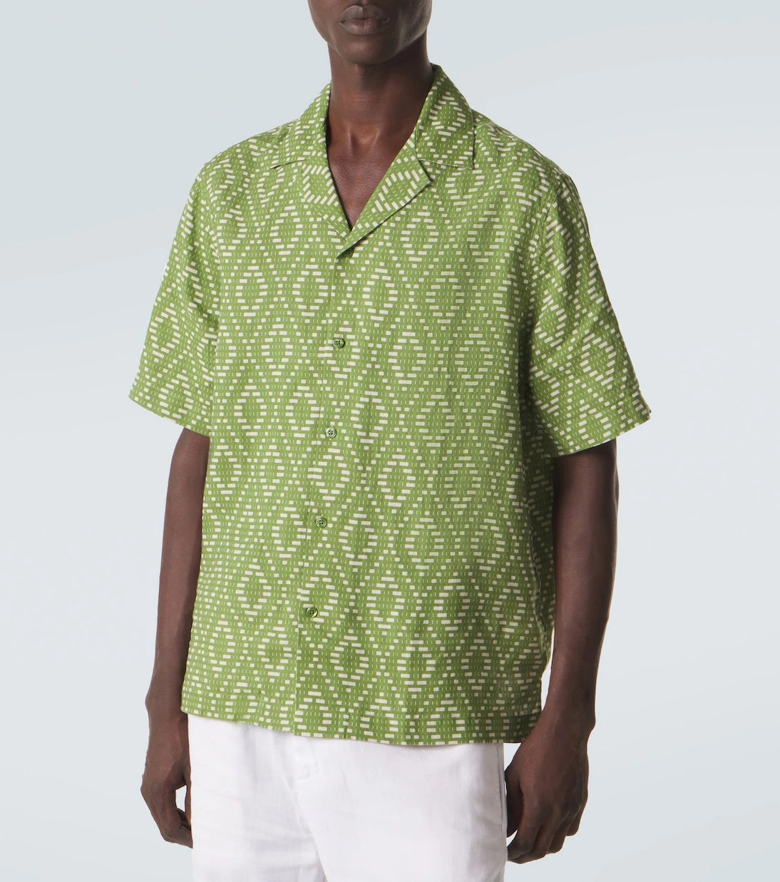 Frescobol Carioca - Roberto printed linen bowling shirt