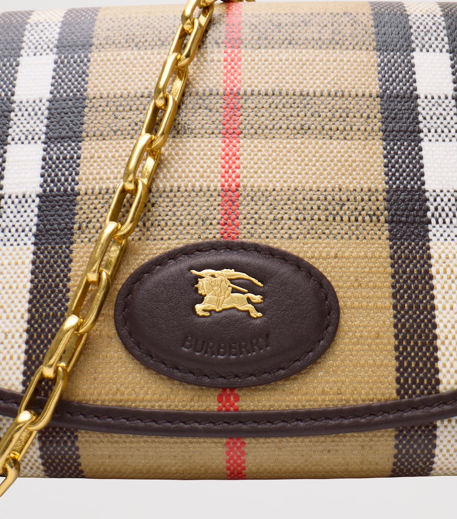 Burberry Check Chain Wallet SAND