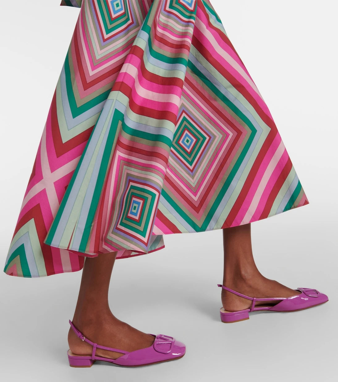 Valentino - Rhombus 75 cotton poplin maxi skirt