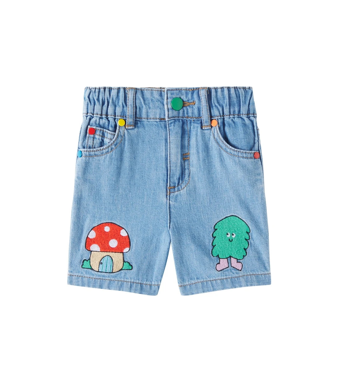 Stella McCartney Kids - Baby embroidered denim shorts