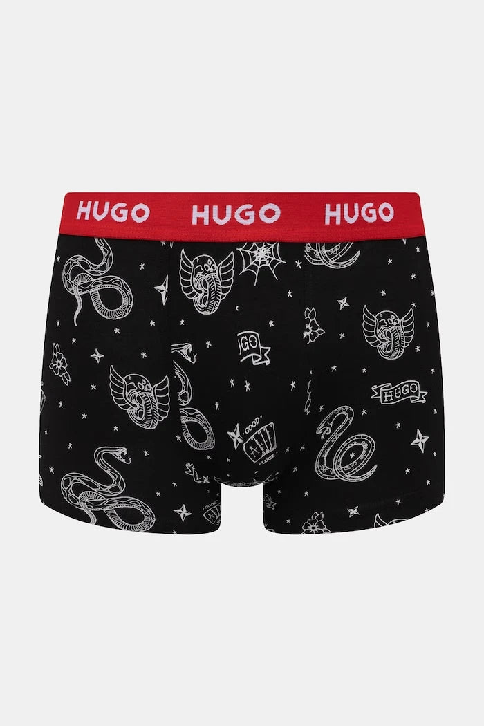 HUGO erkek pamuk elastan boxer şort TRIPLET DESIGN 3'lü set