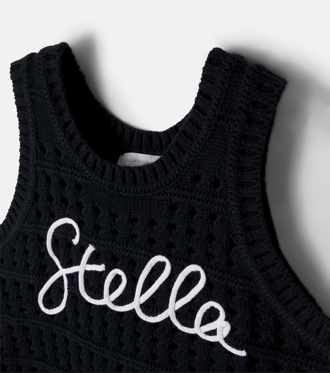 Stella McCartney Kids - بلوزة قطنية تانك كروشيه مطرزة