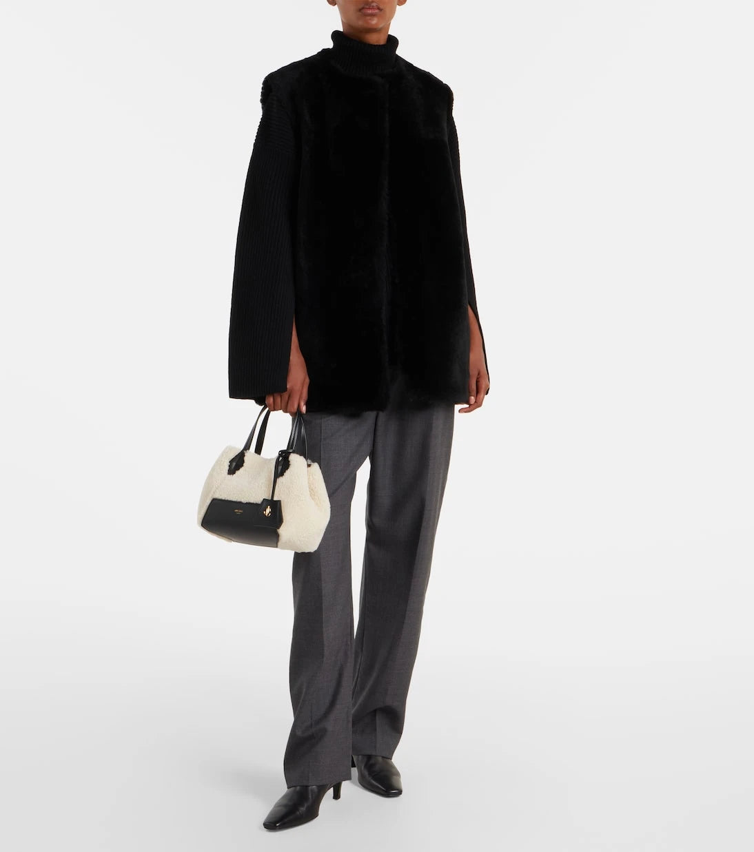 Jimmy Choo - Diamond Small shearling tote bag