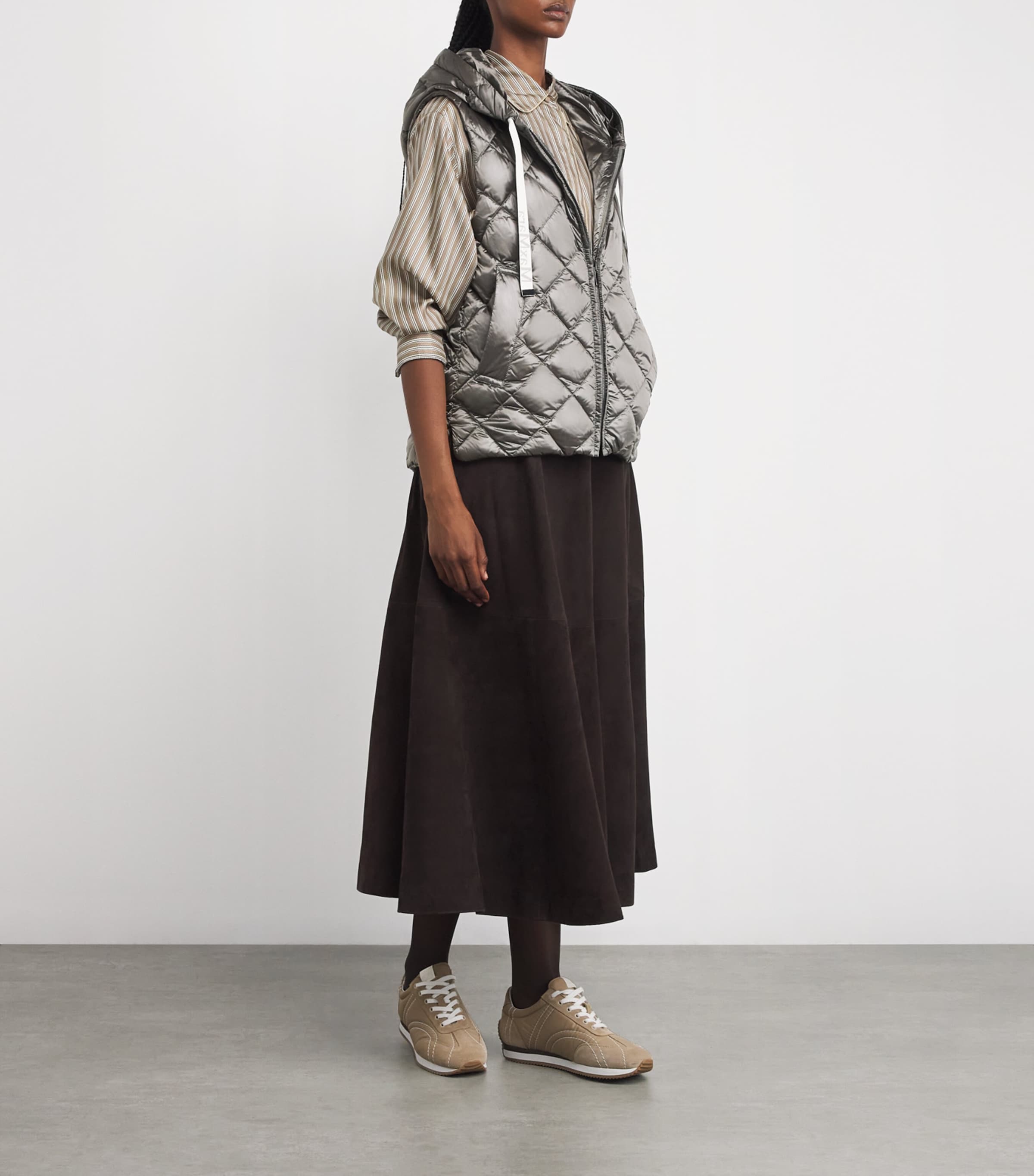 Grey Quilted Canvas Gilet