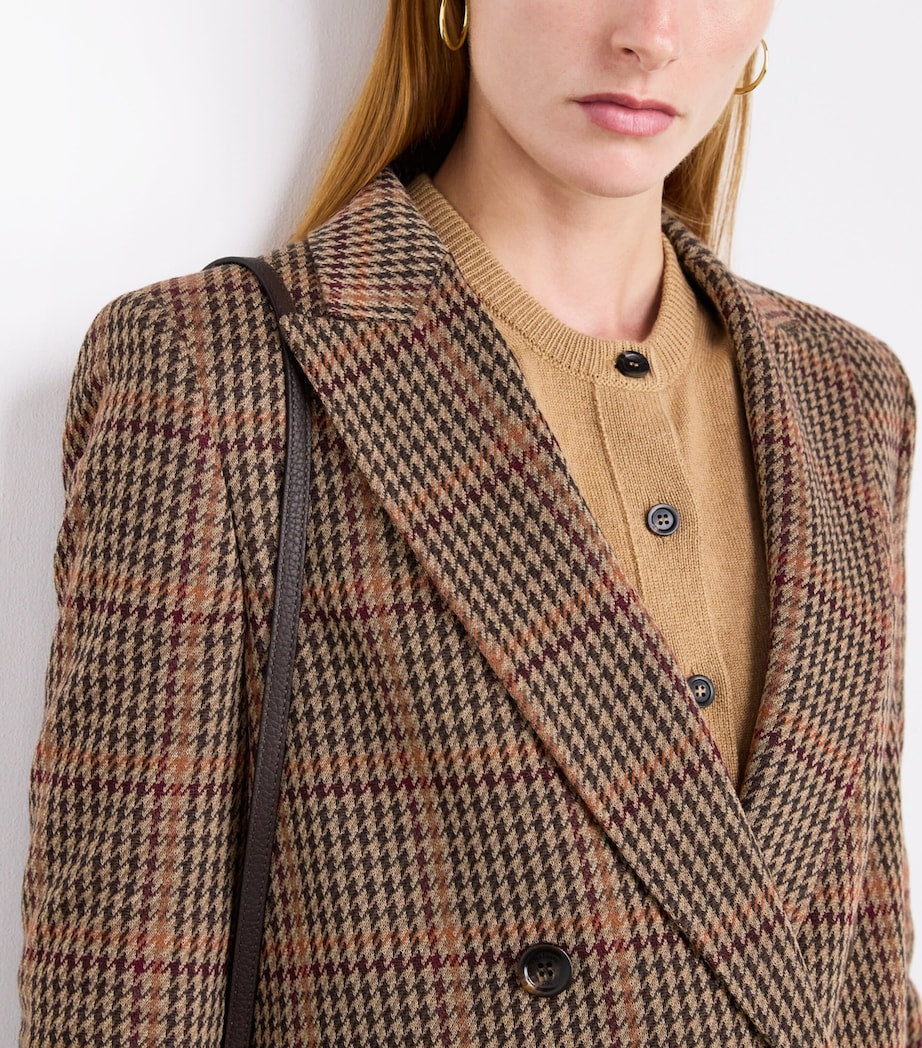 Multi Wool-Cotton Houndstooth Blazer