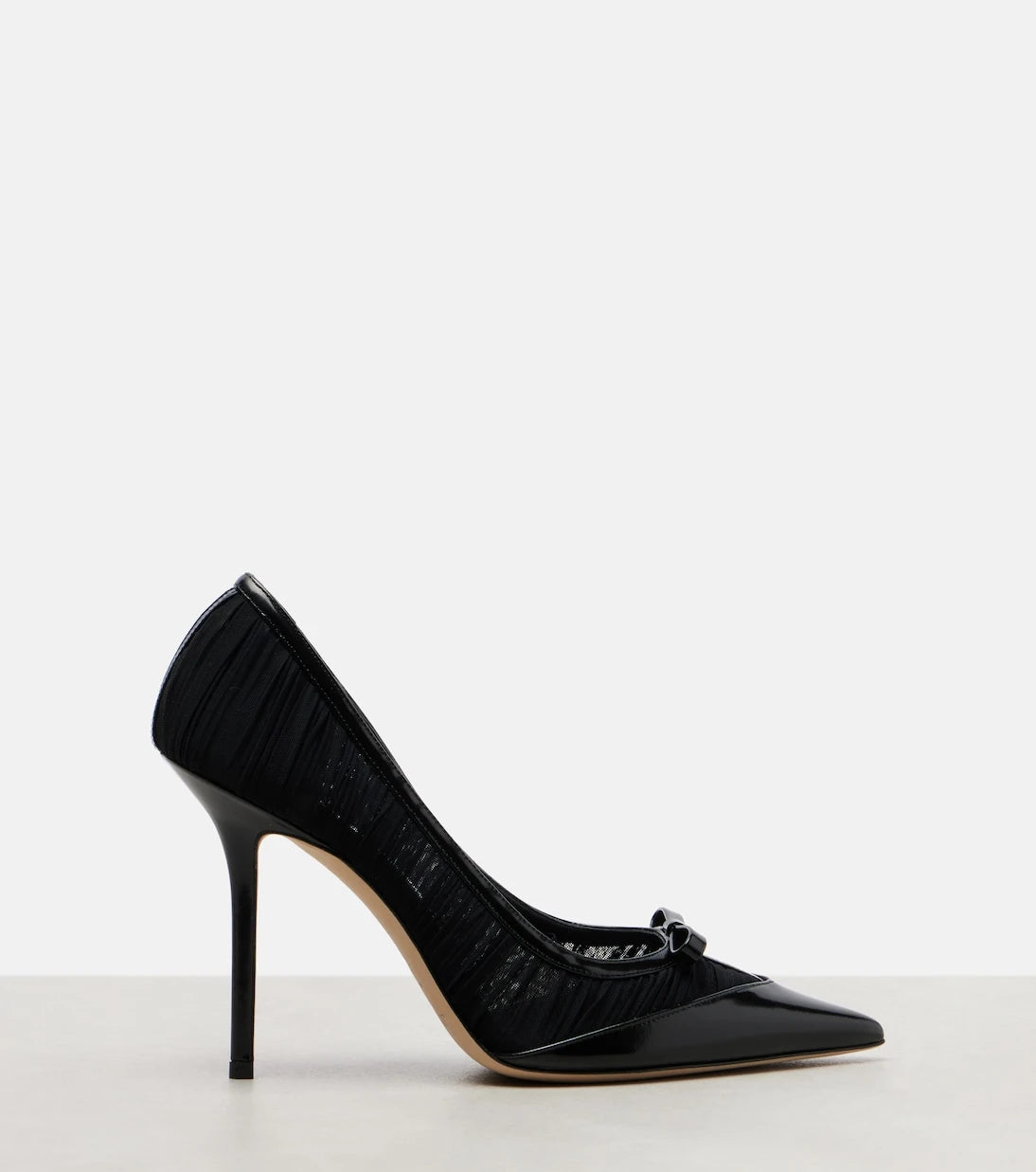 Jimmy Choo - حذاء بكعب Love 100 شبكي مزين بالجلد
