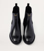 Prada Black Brushed Leather Ankle Boots