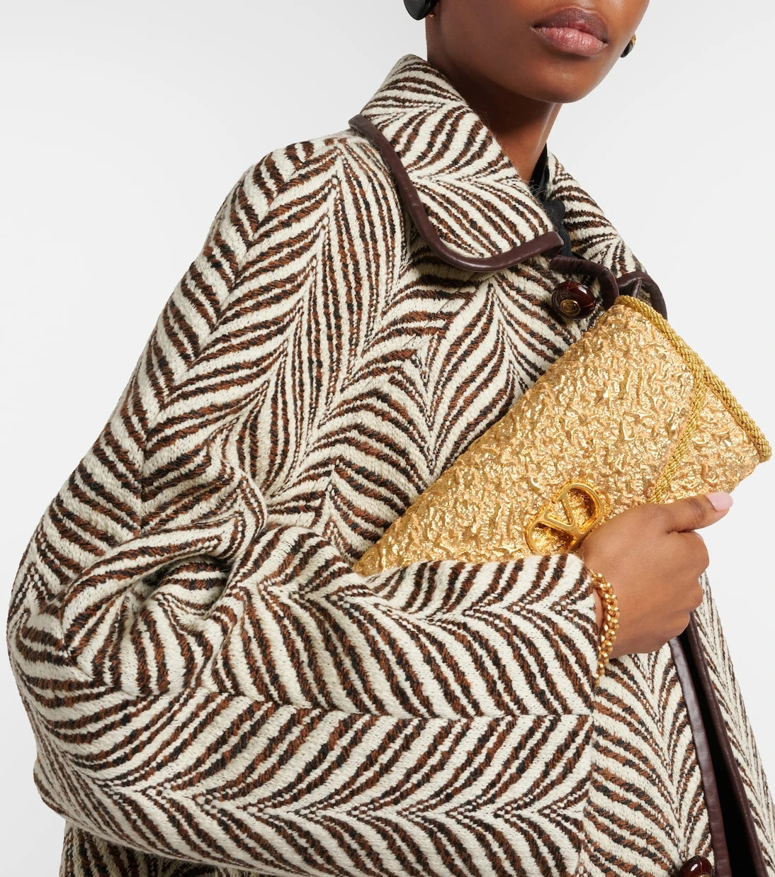 Valentino Garavani - DeVain Small cloqué jacquard shoulder bag