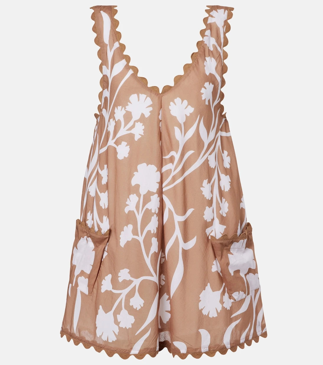 Juliet Dunn - Floral scalloped cotton minidress