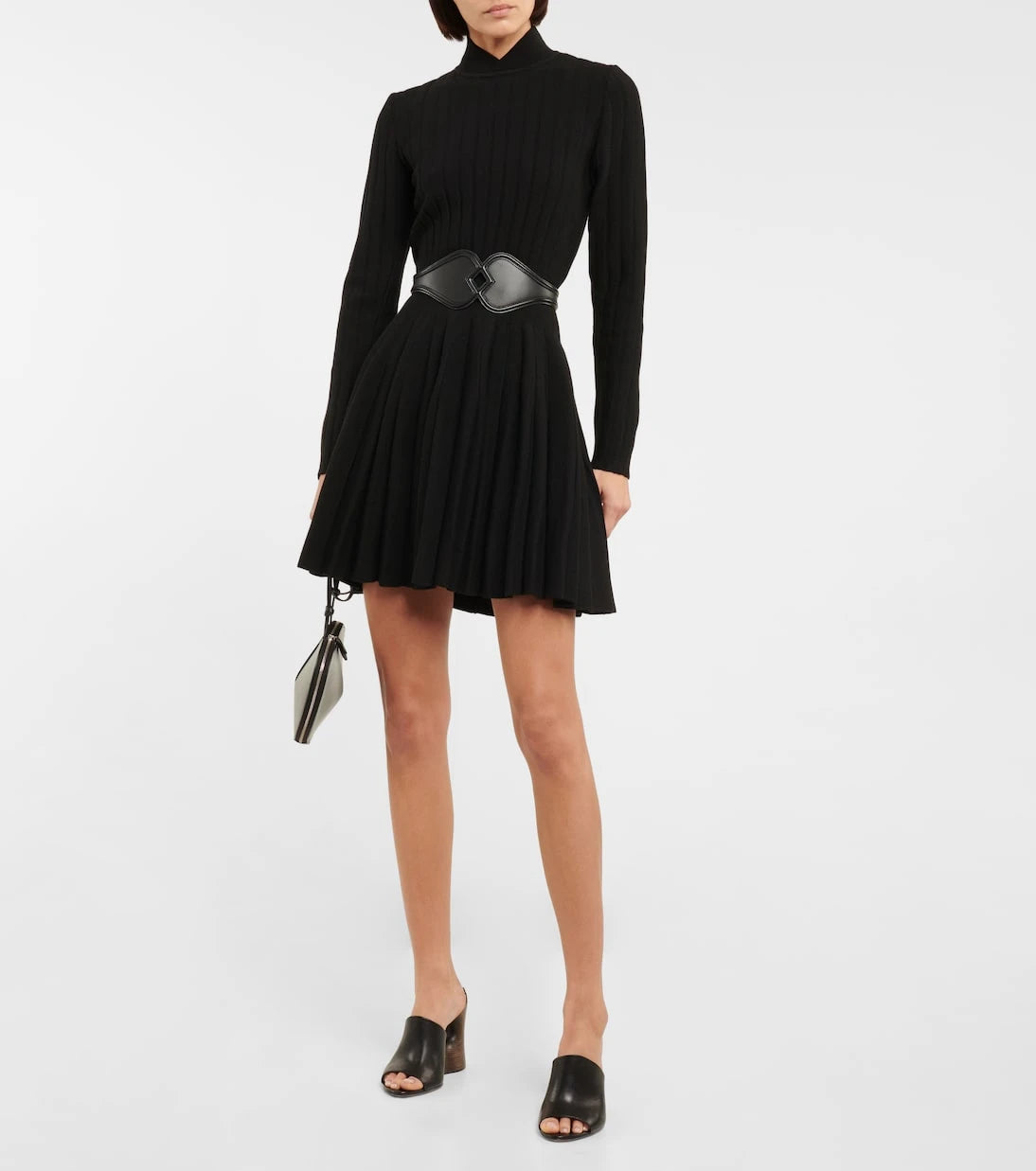 Alaïa - فستان قصير من مزيج الصوف