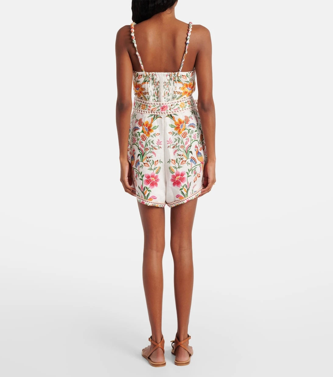Farm Rio - Delicate Forest floral linen romper