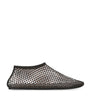 Christopher Esber Brown Mesh Embellished Minette Ballet Flats