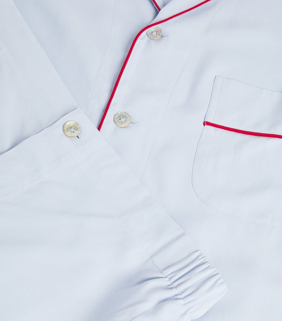 Olivia von Halle Blue Silk Laurent Pyjama Set