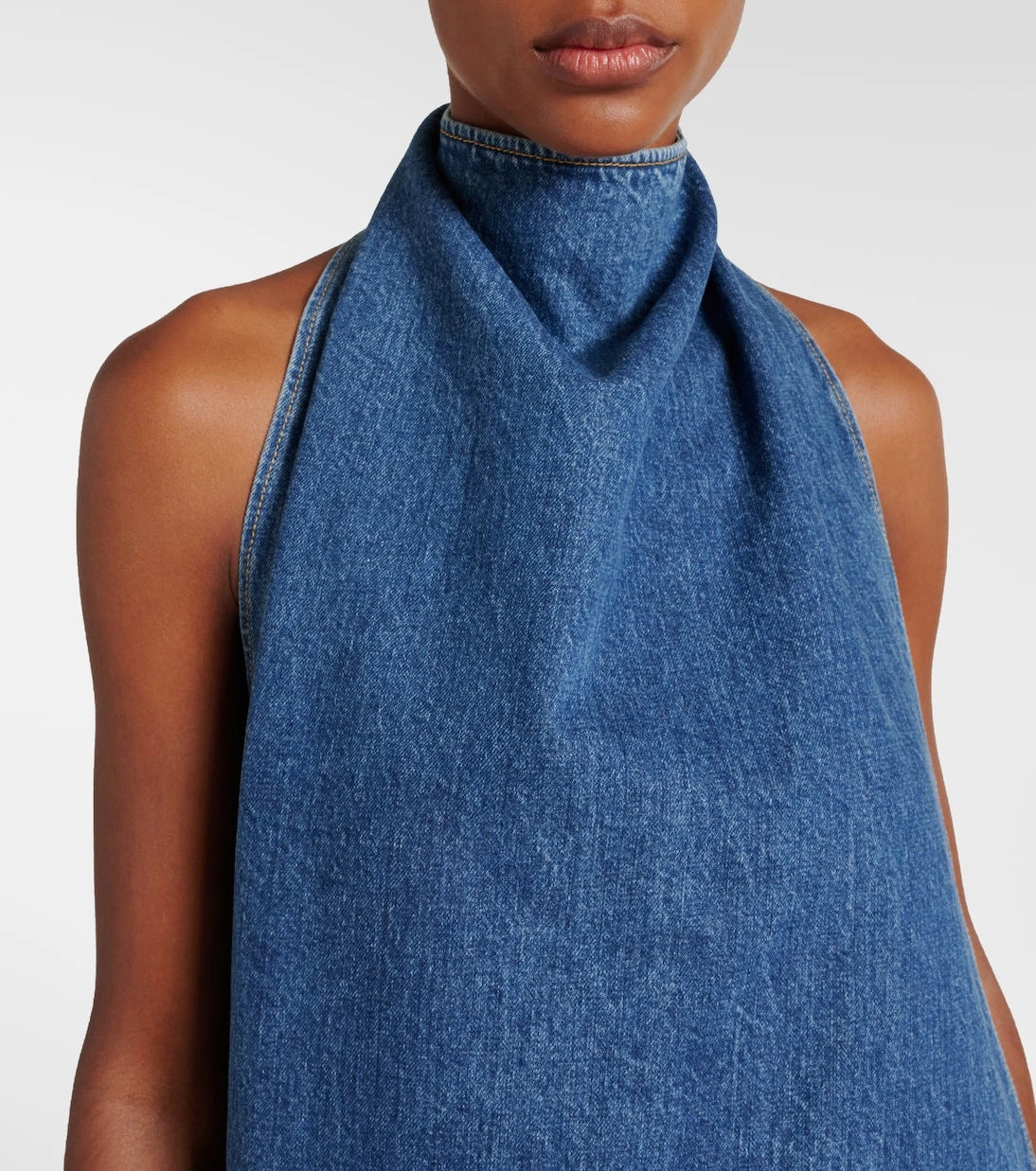 Alaïa - Caped denim top