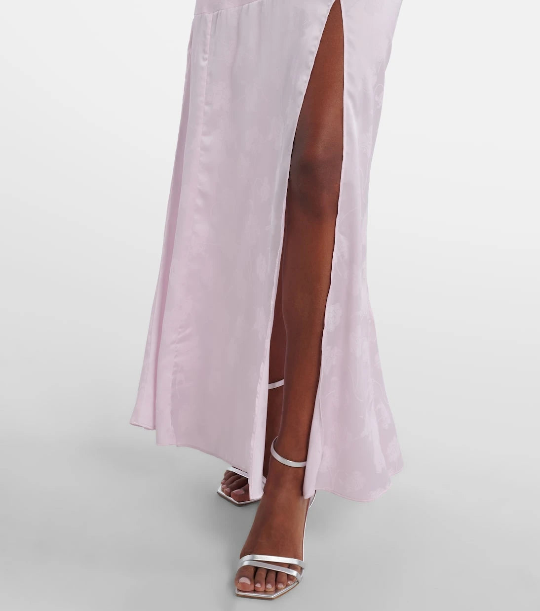 Rotate - Ruffled satin jacquard gown
