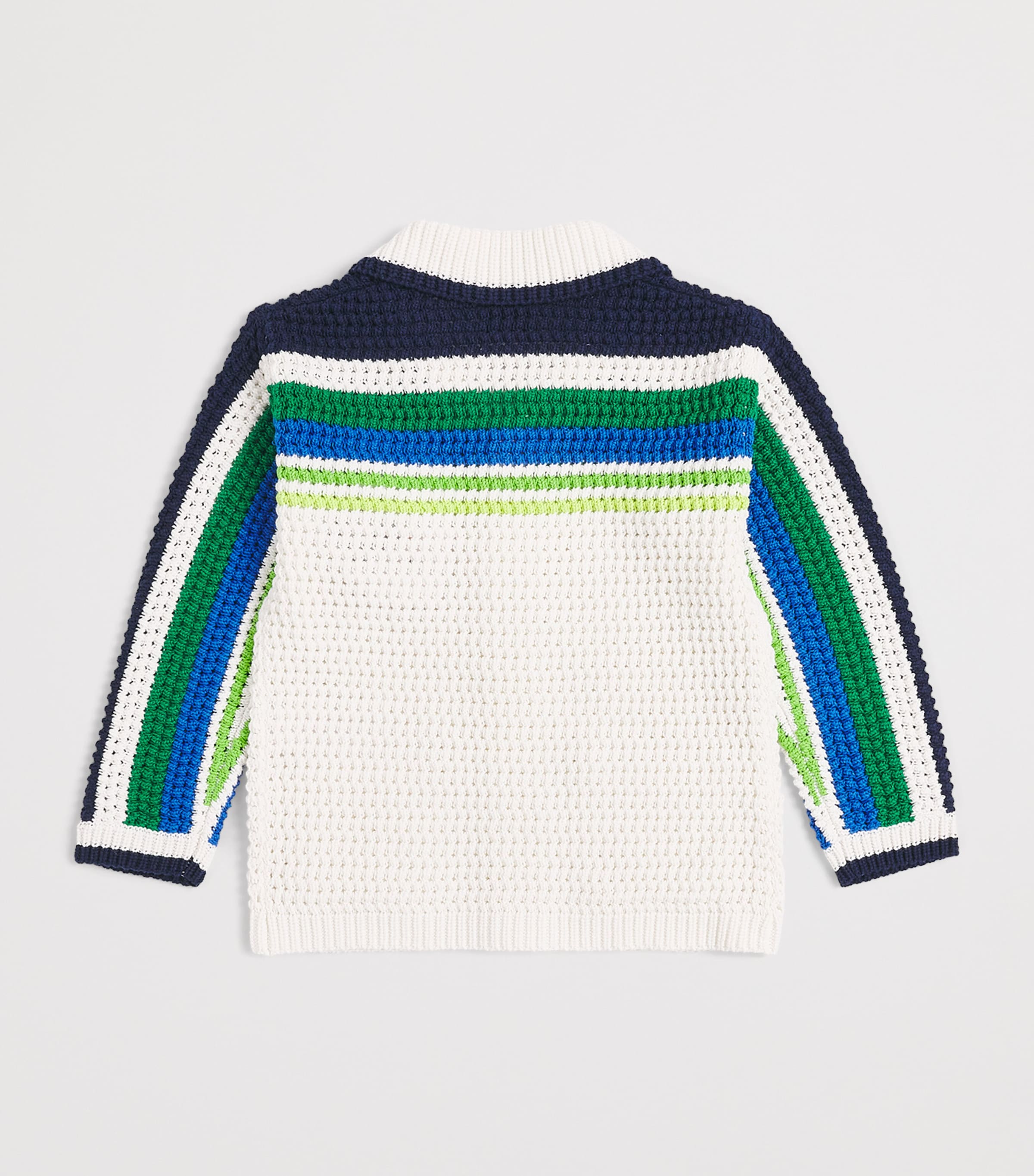 Casablanca Kids Cotton Crochet Stripe Shirt (3-14 Years)