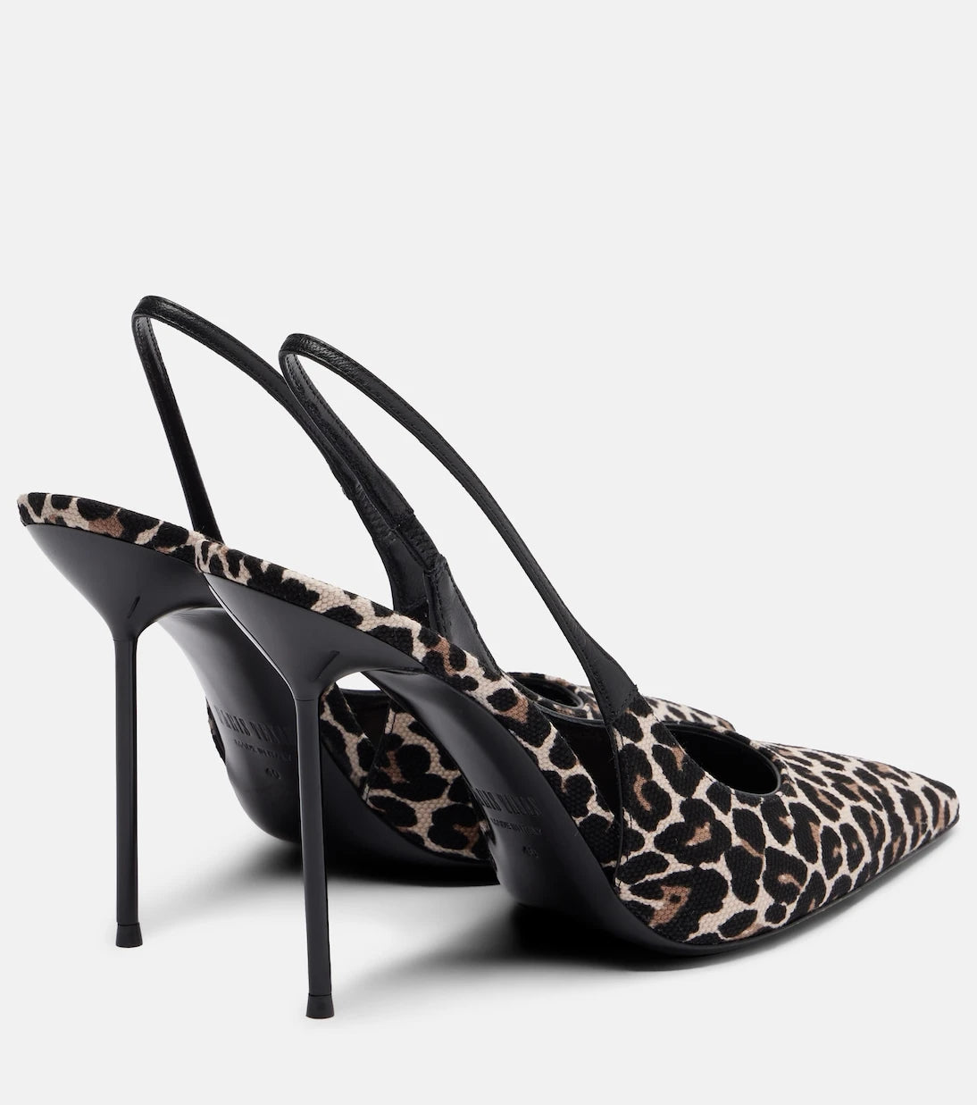 Paris Texas - Lidia leopard-print canvas slingback pumps