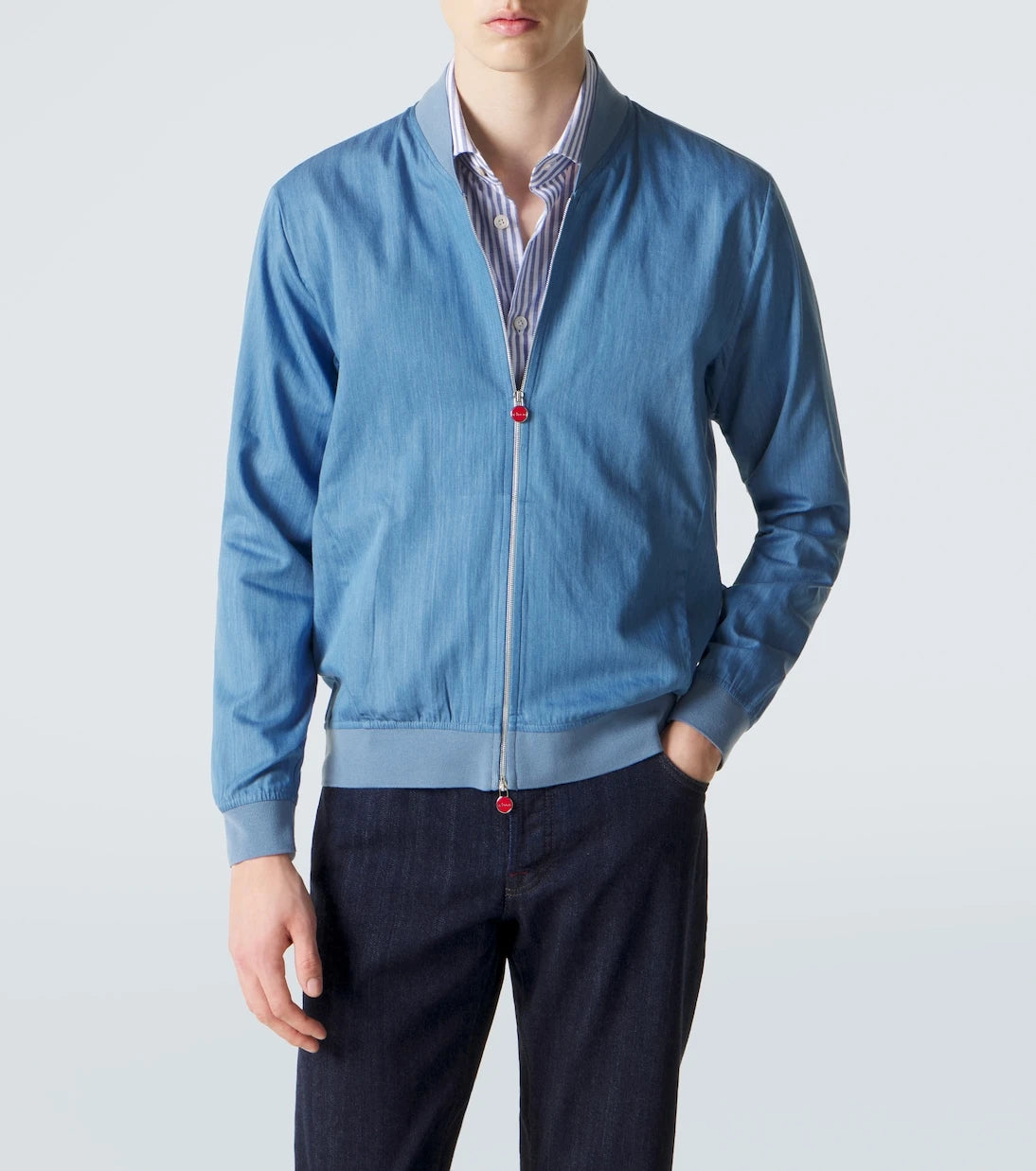 Kiton - Denim bomber jacket