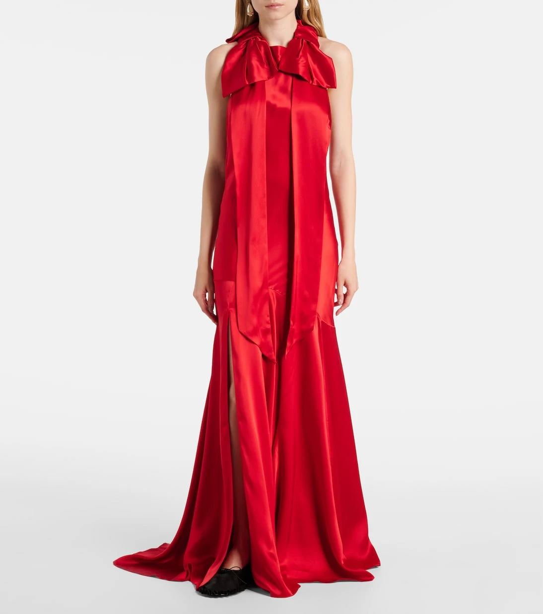 Simone Rocha - Bow-detail open-back silk satin gown
