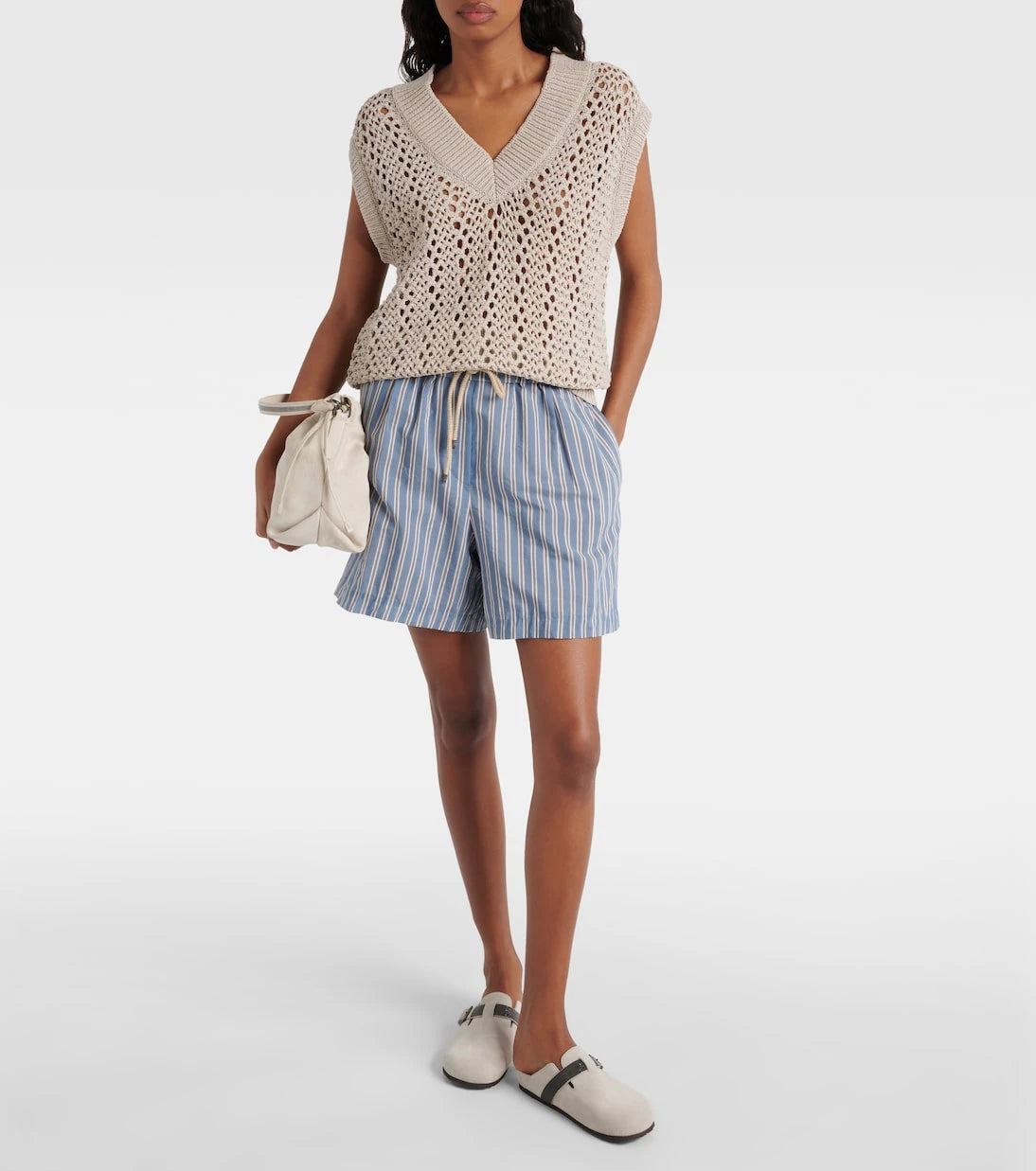 Brunello Cucinelli - Open-knit cotton-blend sweater vest