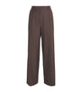 Maje Brown Wide-Leg Tailored Trousers