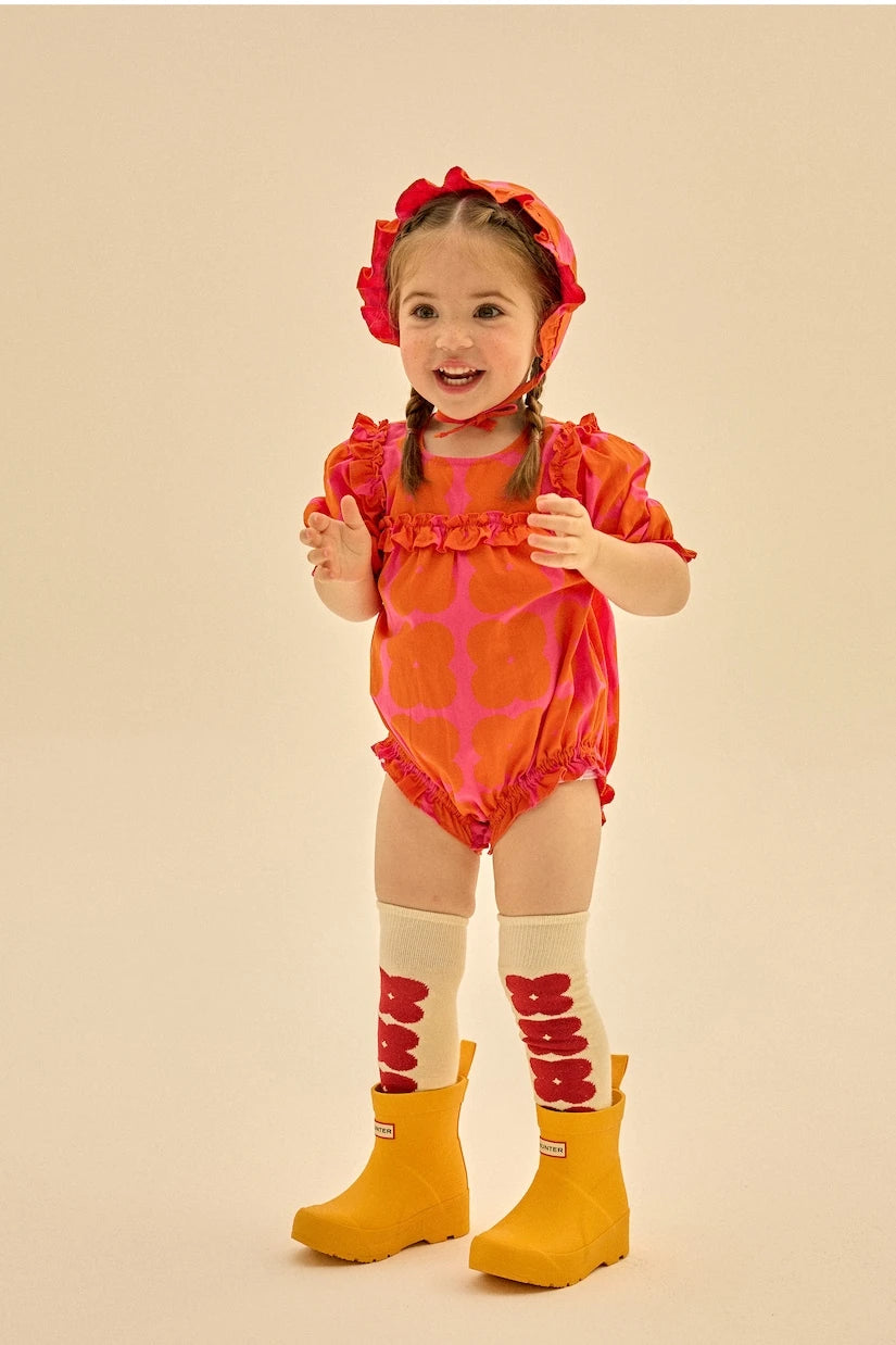 Jellymallow - Baby Clover cotton playsuit and hat set