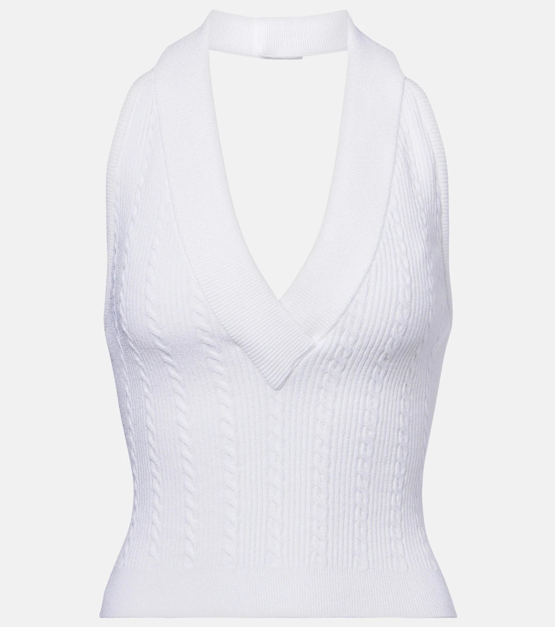 Balmain - Cable-knit halterneck top