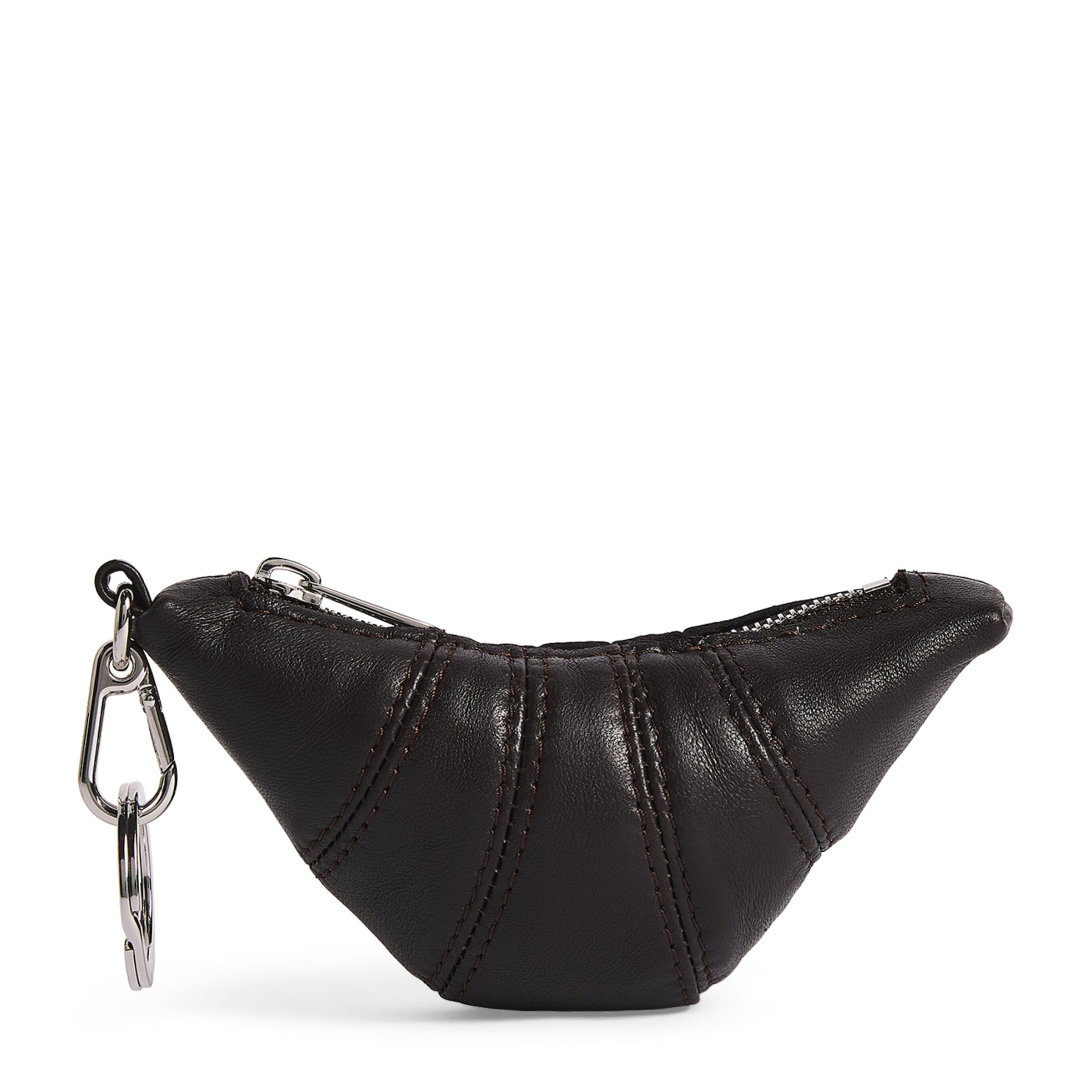 Lemaire Brown Nappa Leather Croissant Keyring