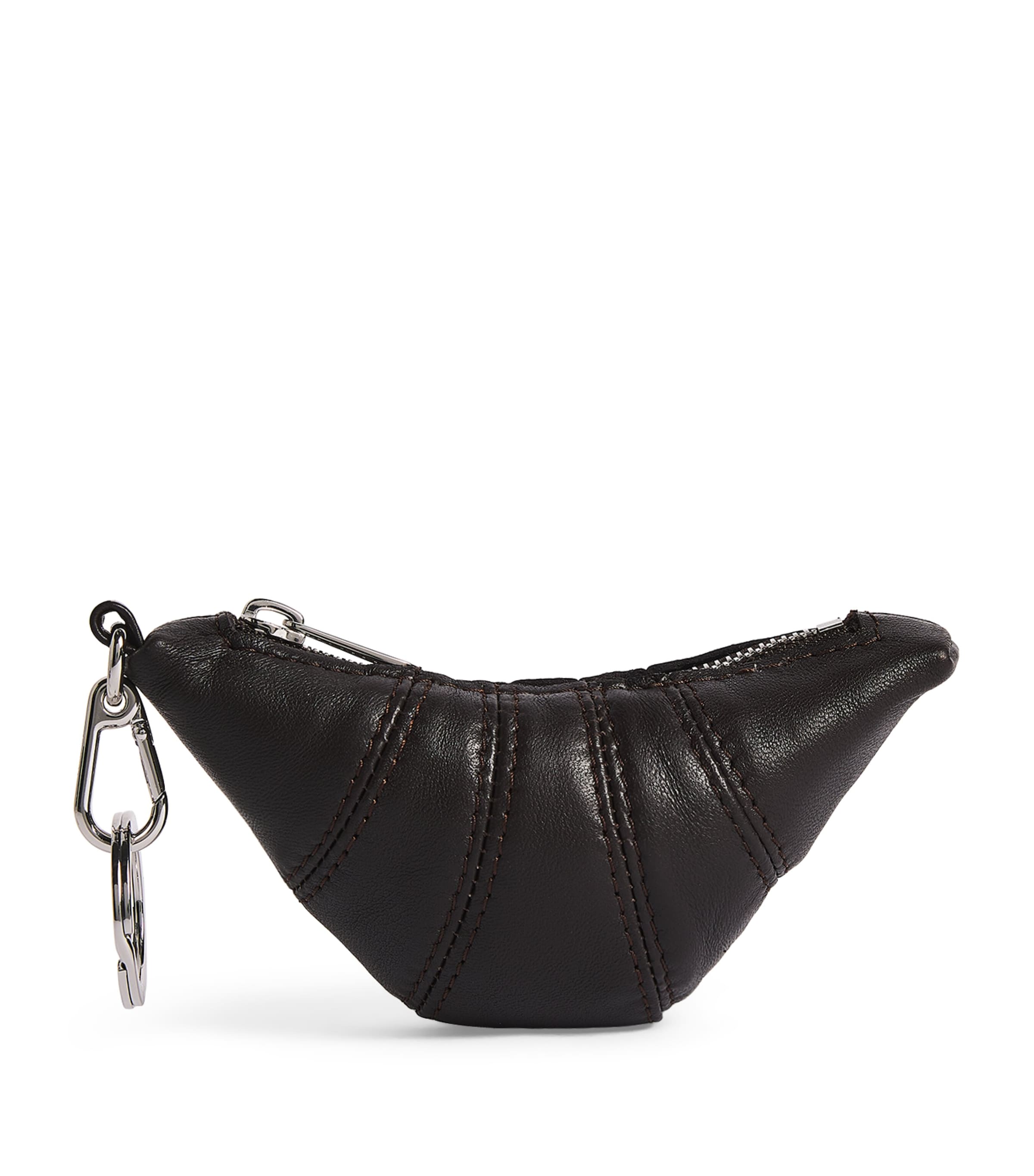 Lemaire Brown Nappa Leather Croissant Keyring