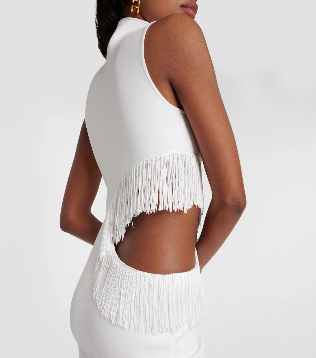 Galvan - Nova beaded compact knit gown