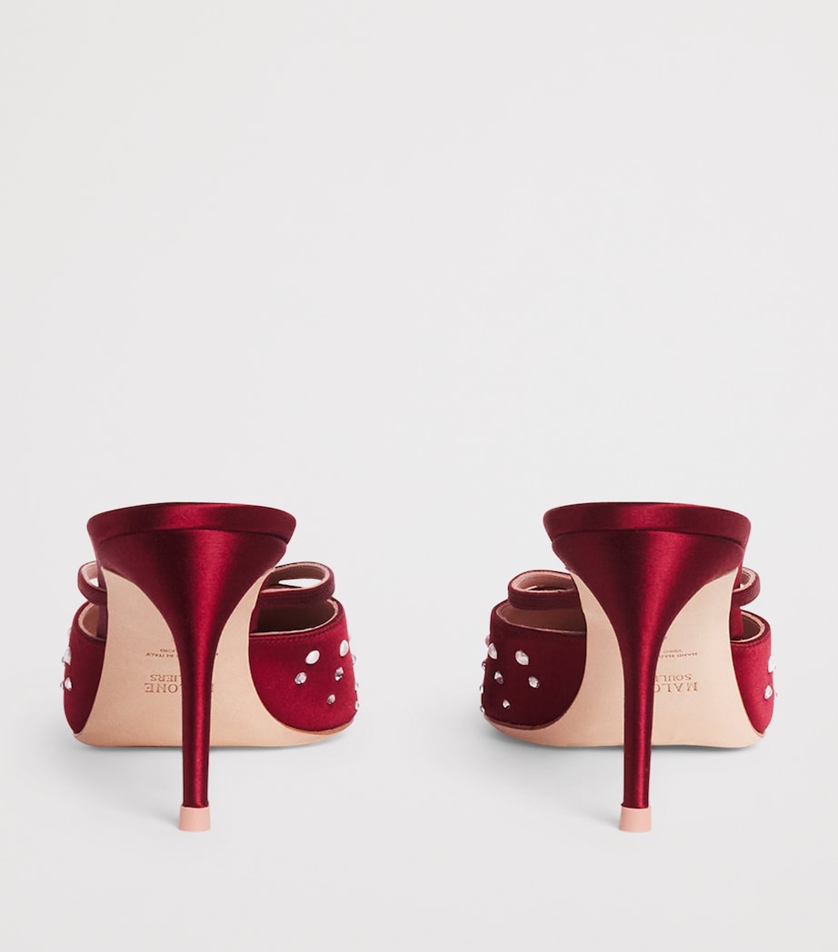Malone Souliers Red Satin Embellished Marisa Heeled Mules 70