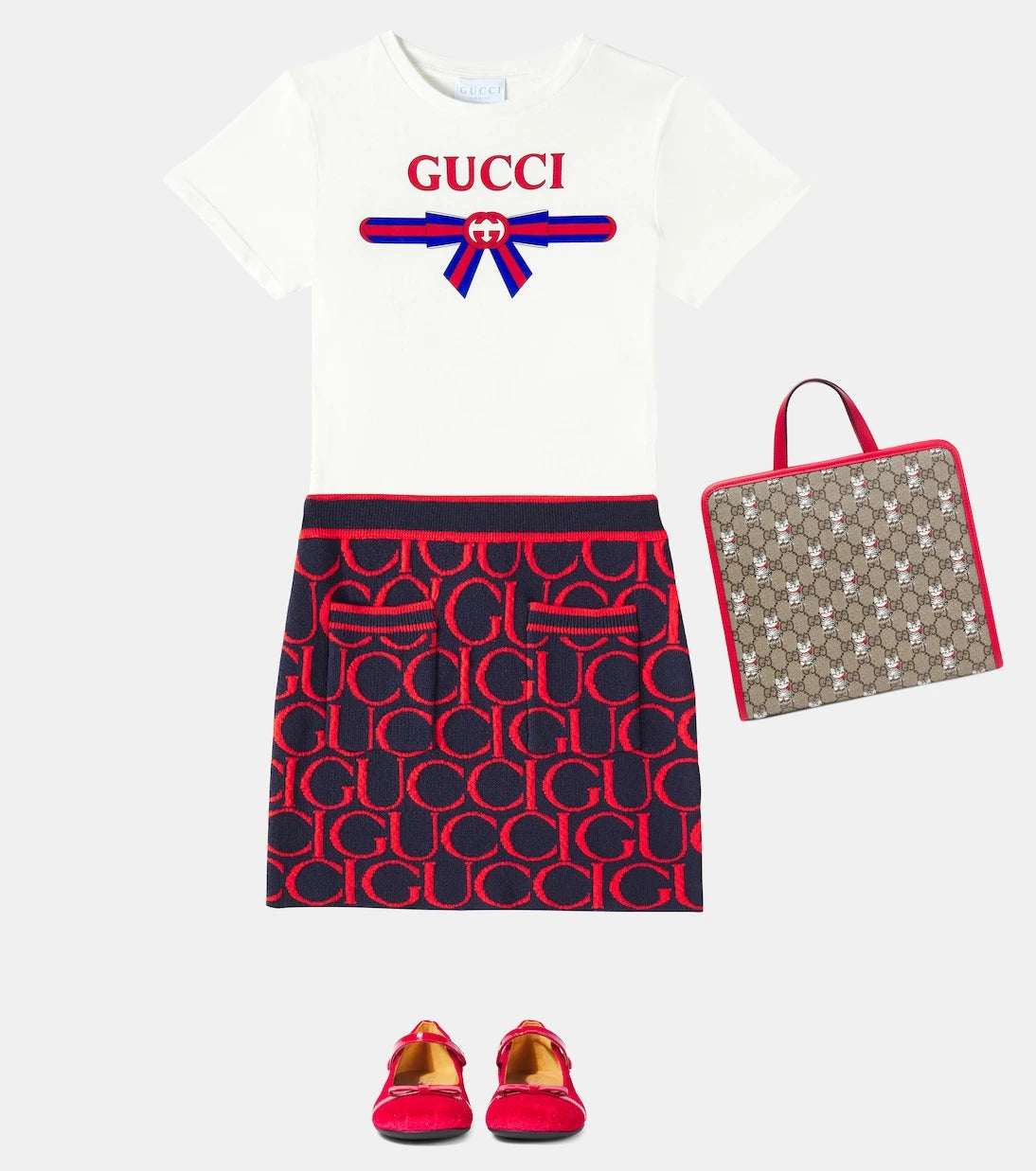 Gucci Kids - GG leather-trimmed canvas tote bag