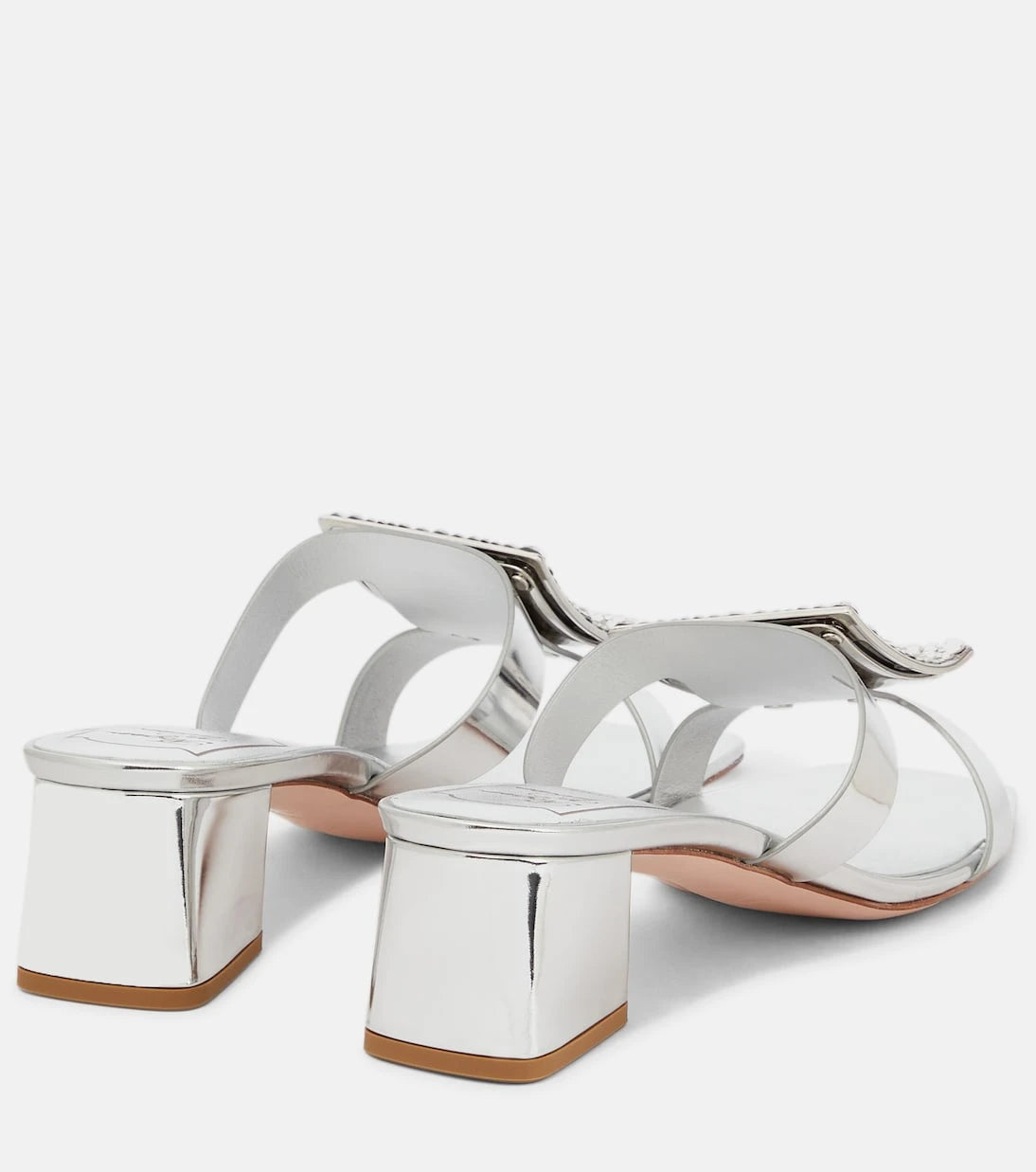 Roger Vivier - صندل بيكيفيف 45 من الجلد الميتاليك