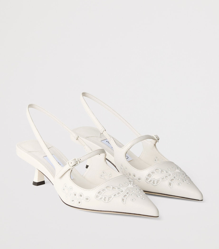 Didi 45 Leather Slingback Pumps LATTE