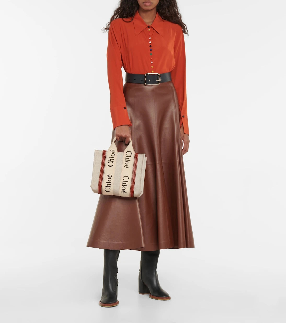 Chloé - Woody Small canvas tote