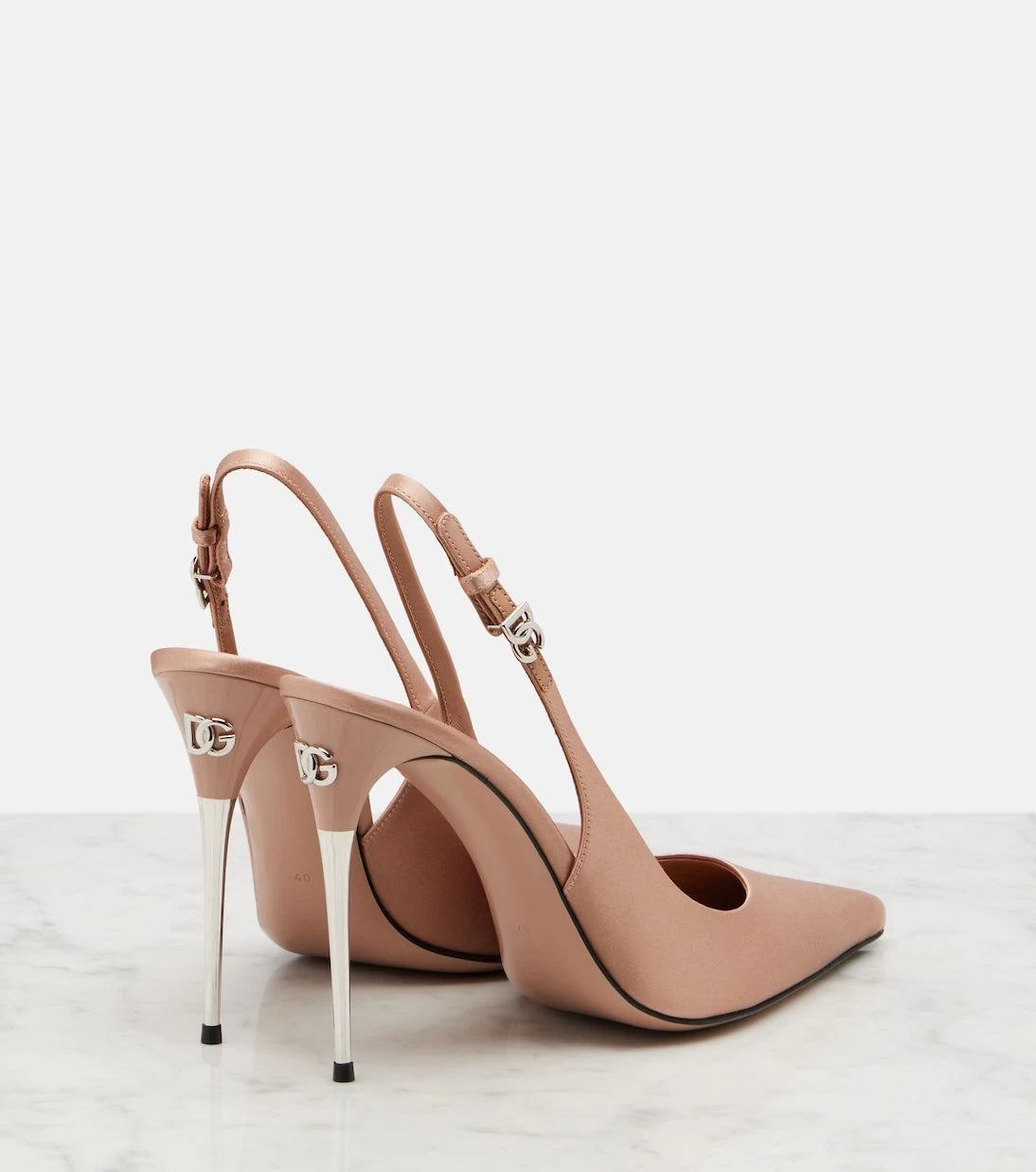 Dolce&Gabbana - DG satin slingback pumps