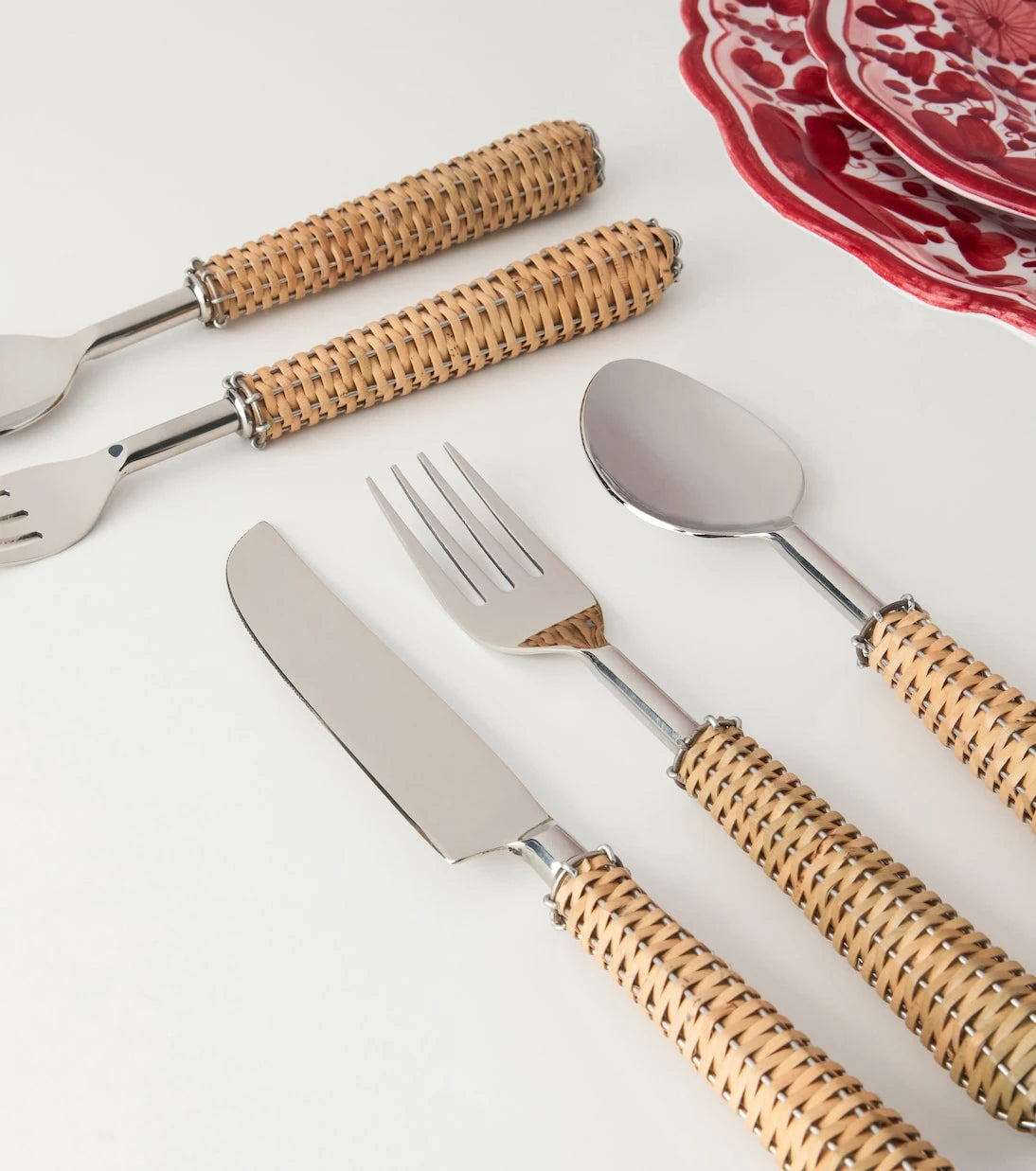 Les-Ottomans - Rattan flatware set