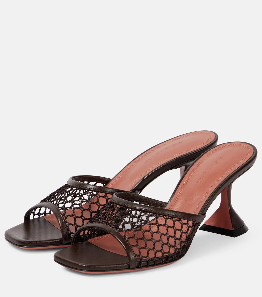 Amina Muaddi - Lupita leather-trimmed raffia mules