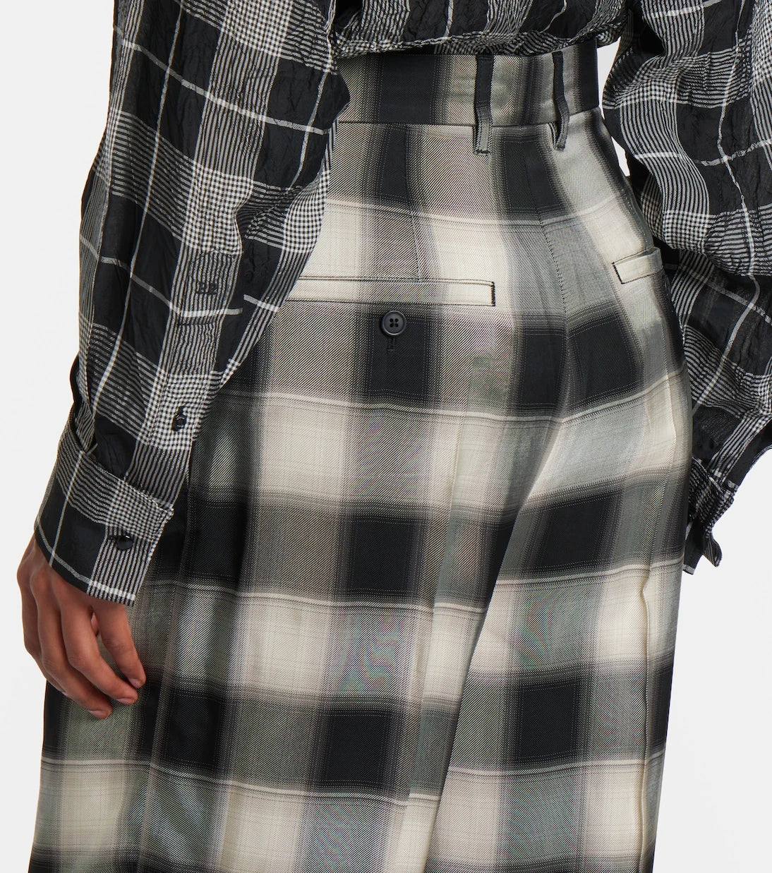 Phoebe Philo - Ekoseli geniş paça pantolon