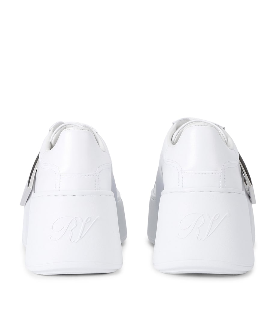 Roger Vivier White Leather Viv Skate Platform Sneakers