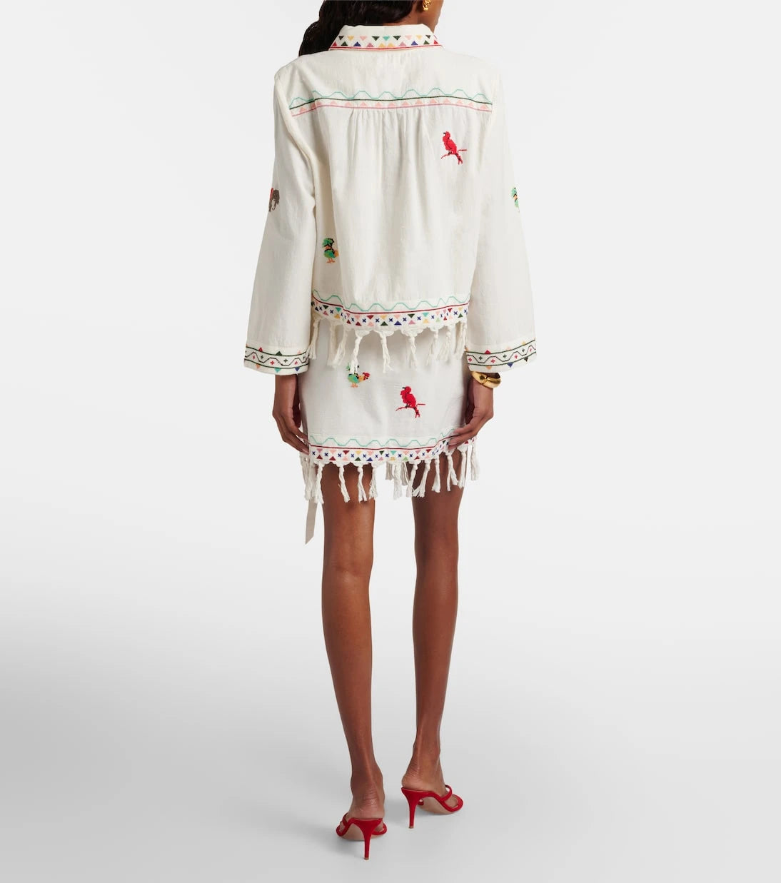Rixo - Baela embroidered cotton miniskirt