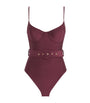 Simkhai Burgundy Underwired Belted Noa Swimsuit