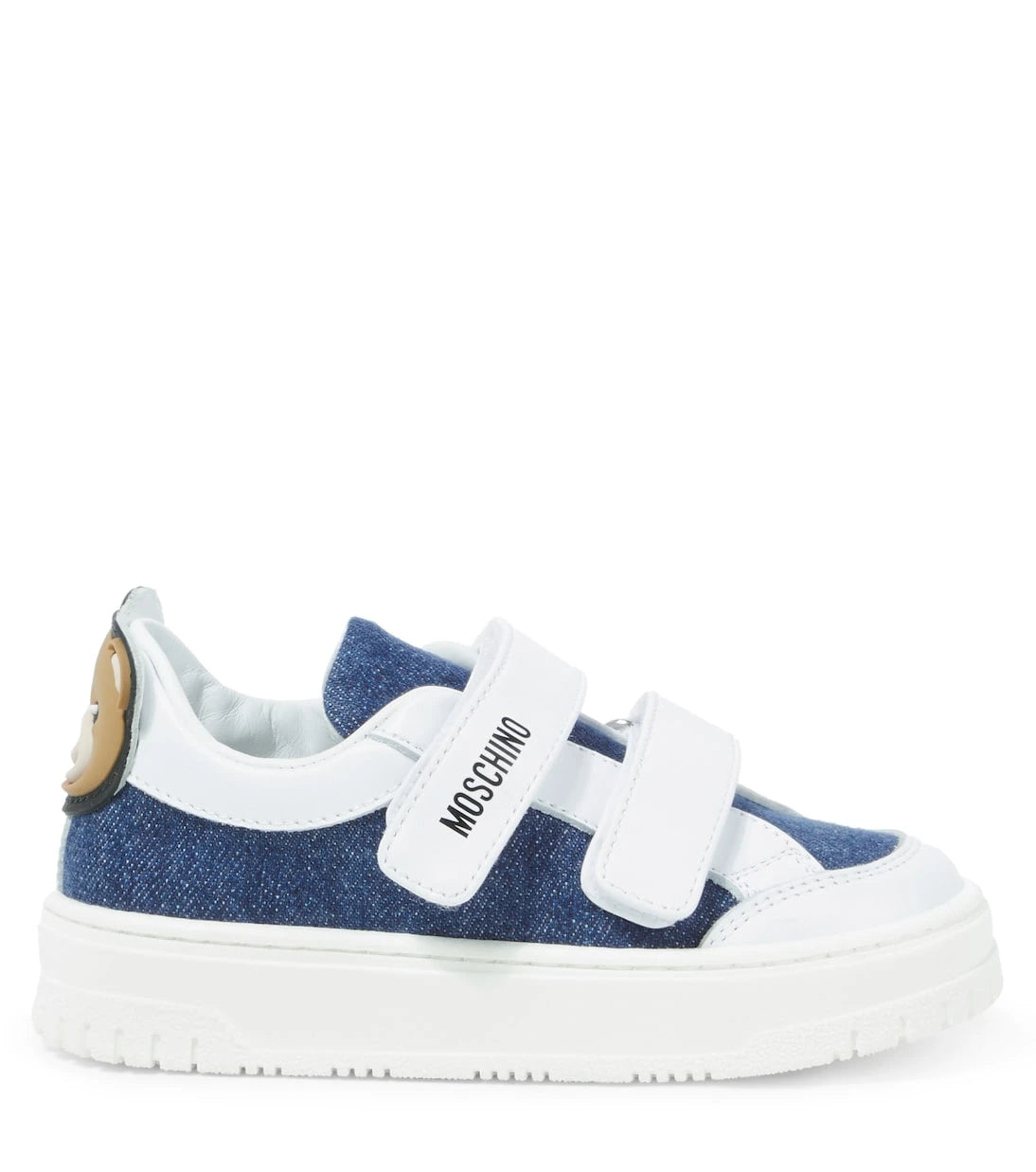 Moschino Kids - Leather-trimmed canvas sneakers