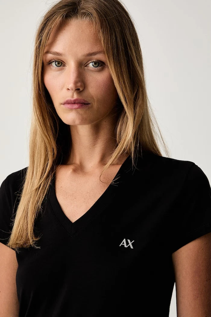 Armani Exchange basic kadın pamuklu elastan tişört