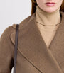 Max Mara Brown Virgin Wool Wrap Coat