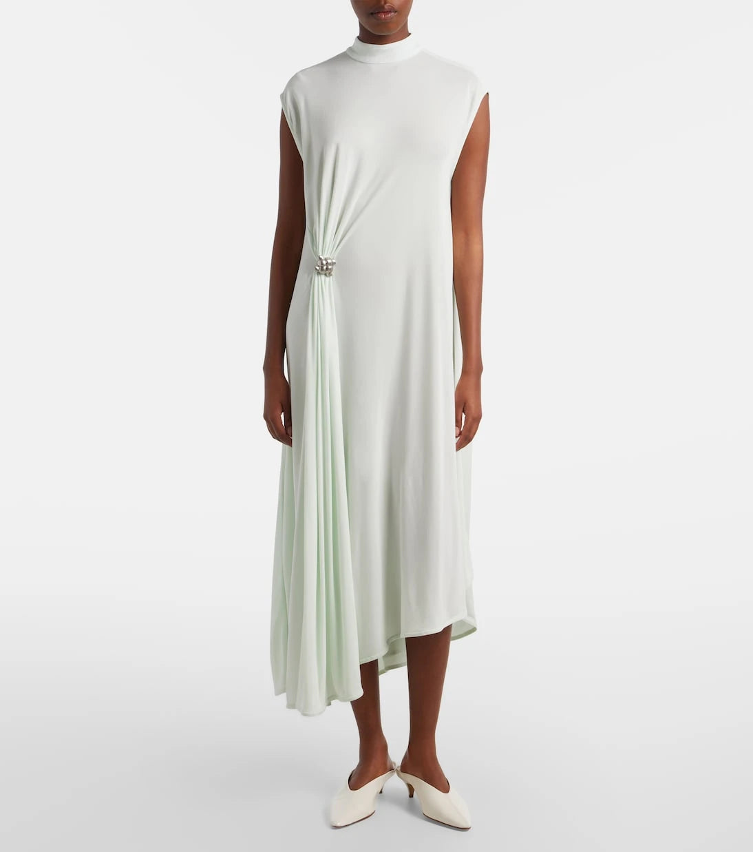 Bottega Veneta - Knot gathered crêpe jersey midi dress