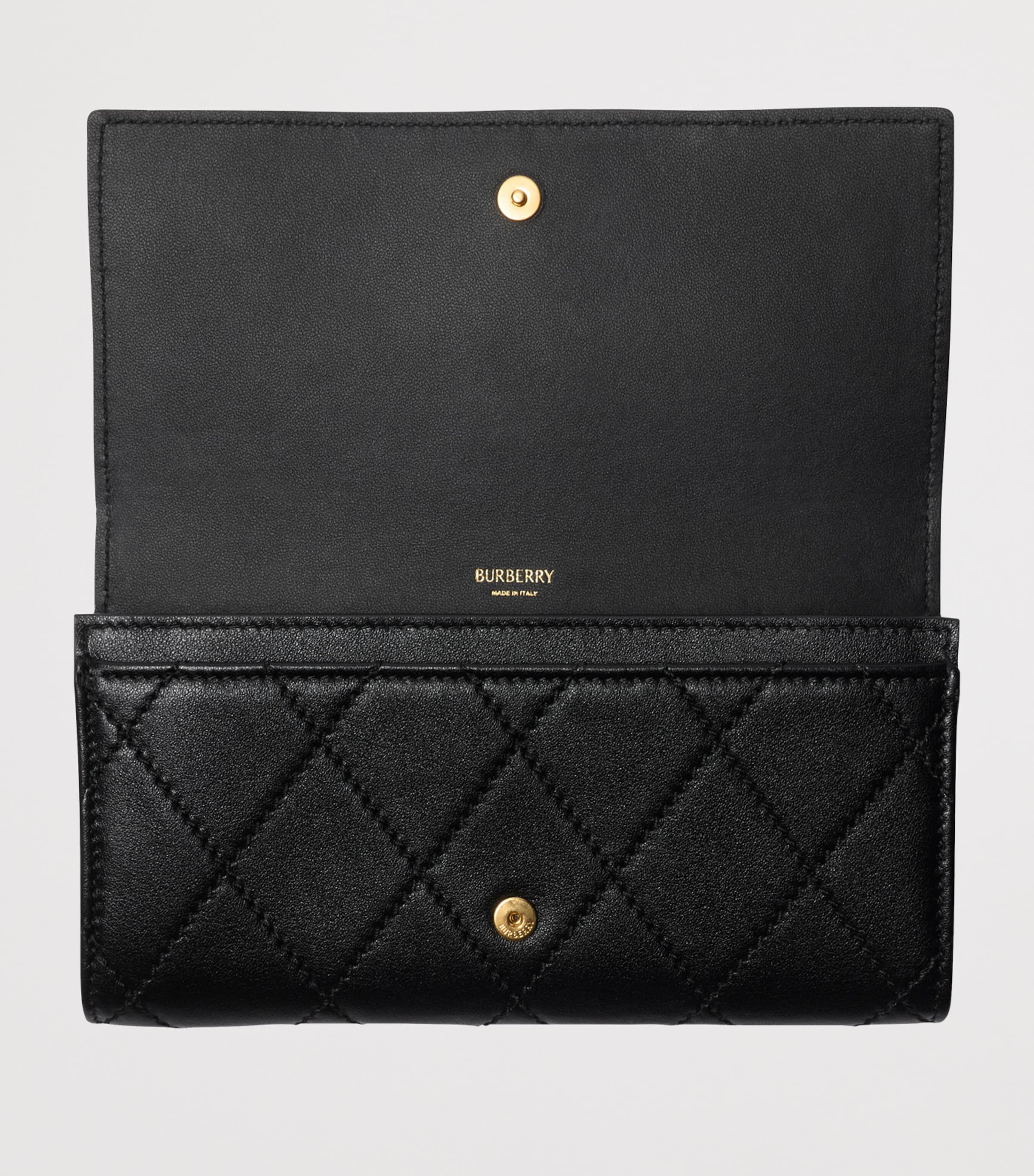Black Leather Quilted Wallet