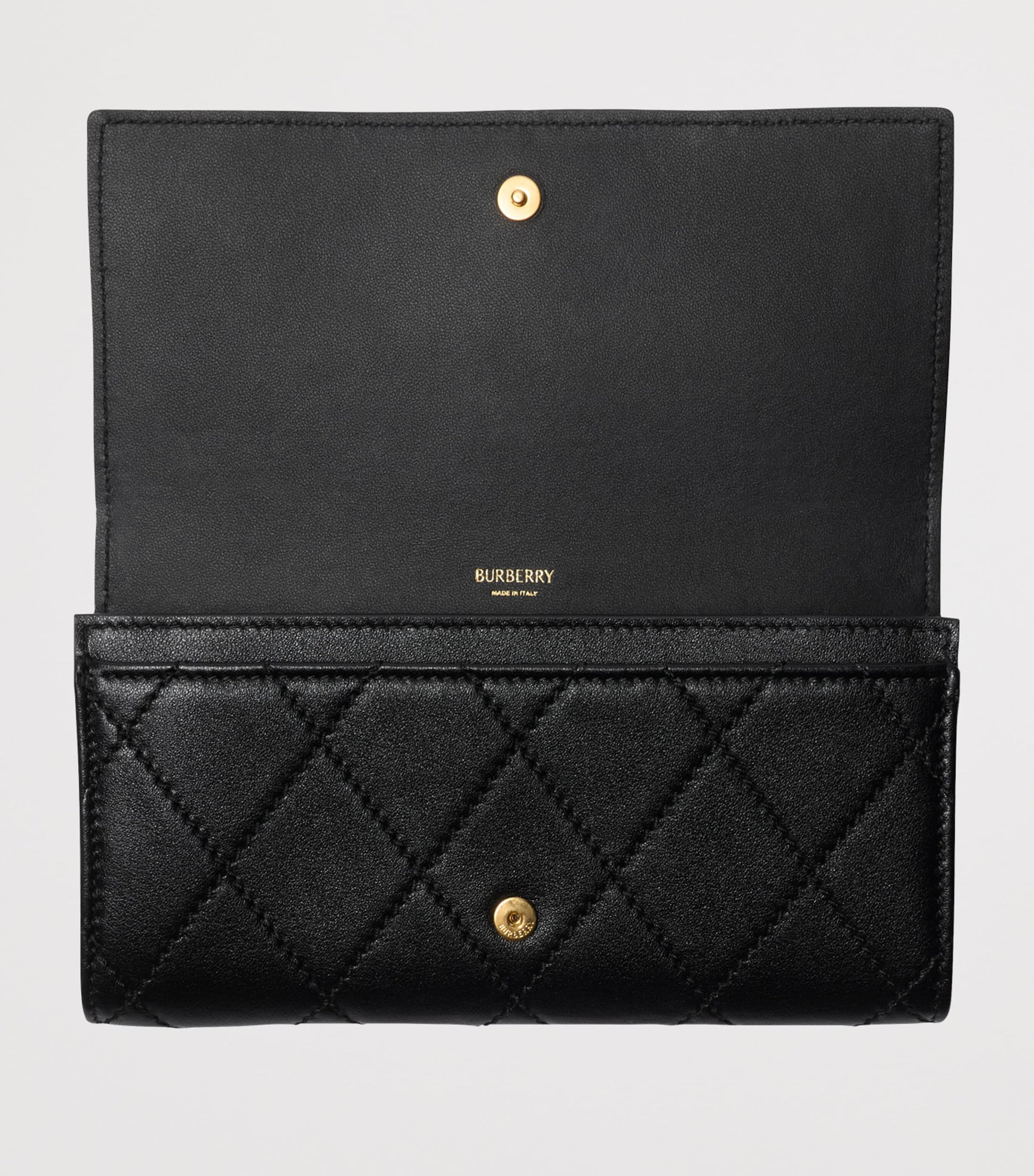 Black Leather Quilted Wallet
