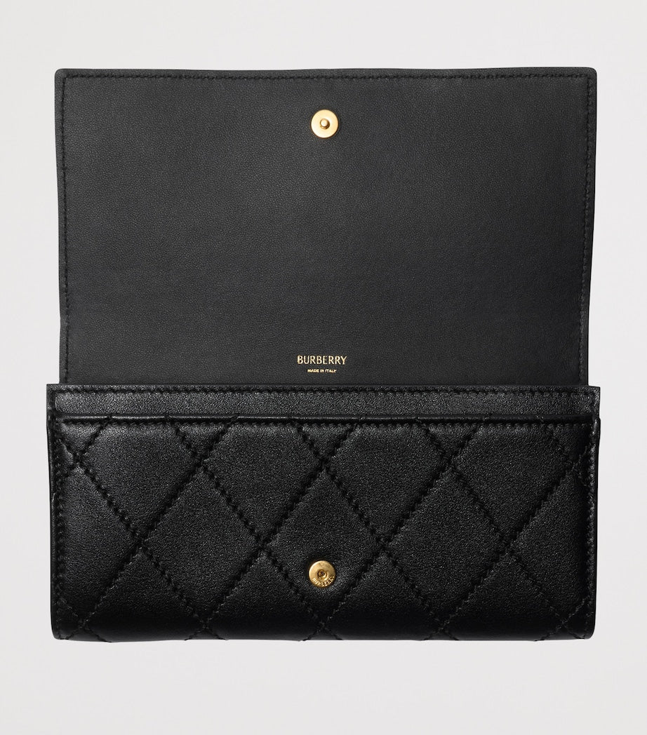 Black Leather Quilted Wallet
