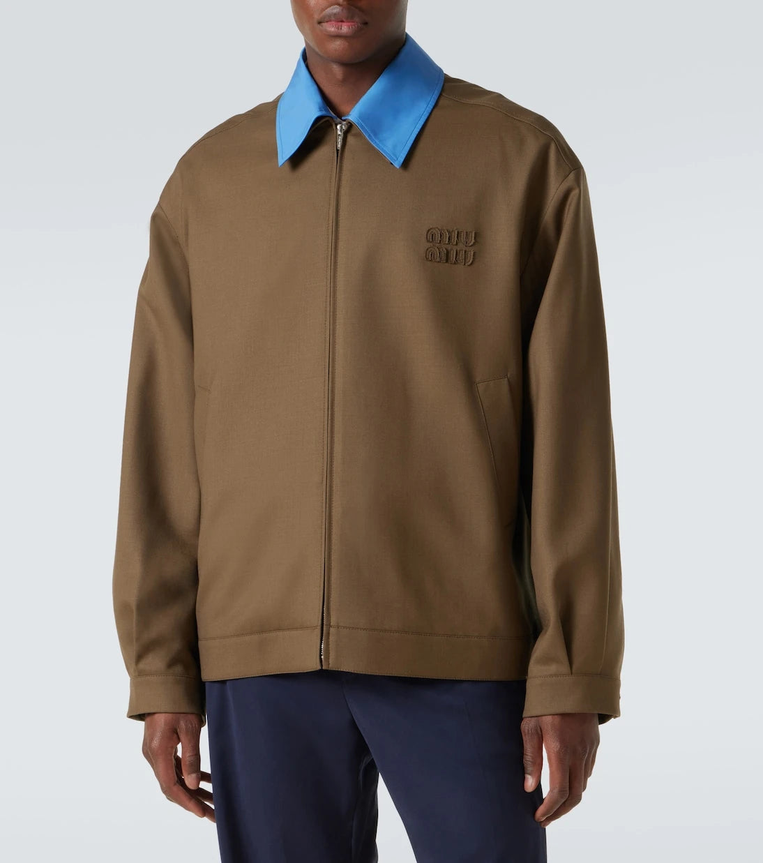 Miu Miu - Logo virgin wool gabardine jacket